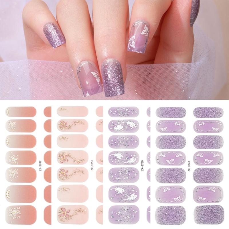 14 Pezzi Wrap per Unghie Strisce per Unghie da Donna Adesivo per Unghie Adesivo Gel per Unghie Adesivo Manicure per Unghie delle Dita