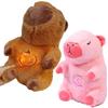 Cute Capybara Breathing Sleep Plush Toys Baby Sleep Companion Sound and Light Creative Doll Toy for Boys Girls Birthday Gift