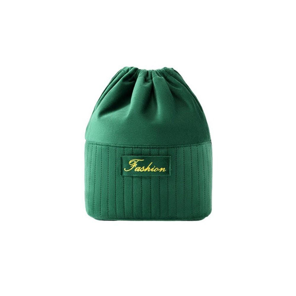 

Lightweight Drawstring Makeup Bag Large Capacity Washroom Storage Bag Toiletries Organizer зелёный