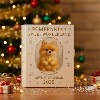 Pomeranian Sweet Wonderland Christmas Advent Calendar 2026 with 24 2D Acrylic Doll Holiday Gift Calendar Xmas Countdown Calendar