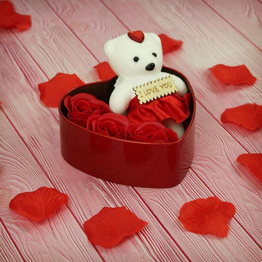 Birthday Gift for Girlfriend Boyfriend Husband Wife Couples Girls Boys (Special 24K Gold Plated Rose, Scented Rose Flowers with Teddy Gift Box Combo)