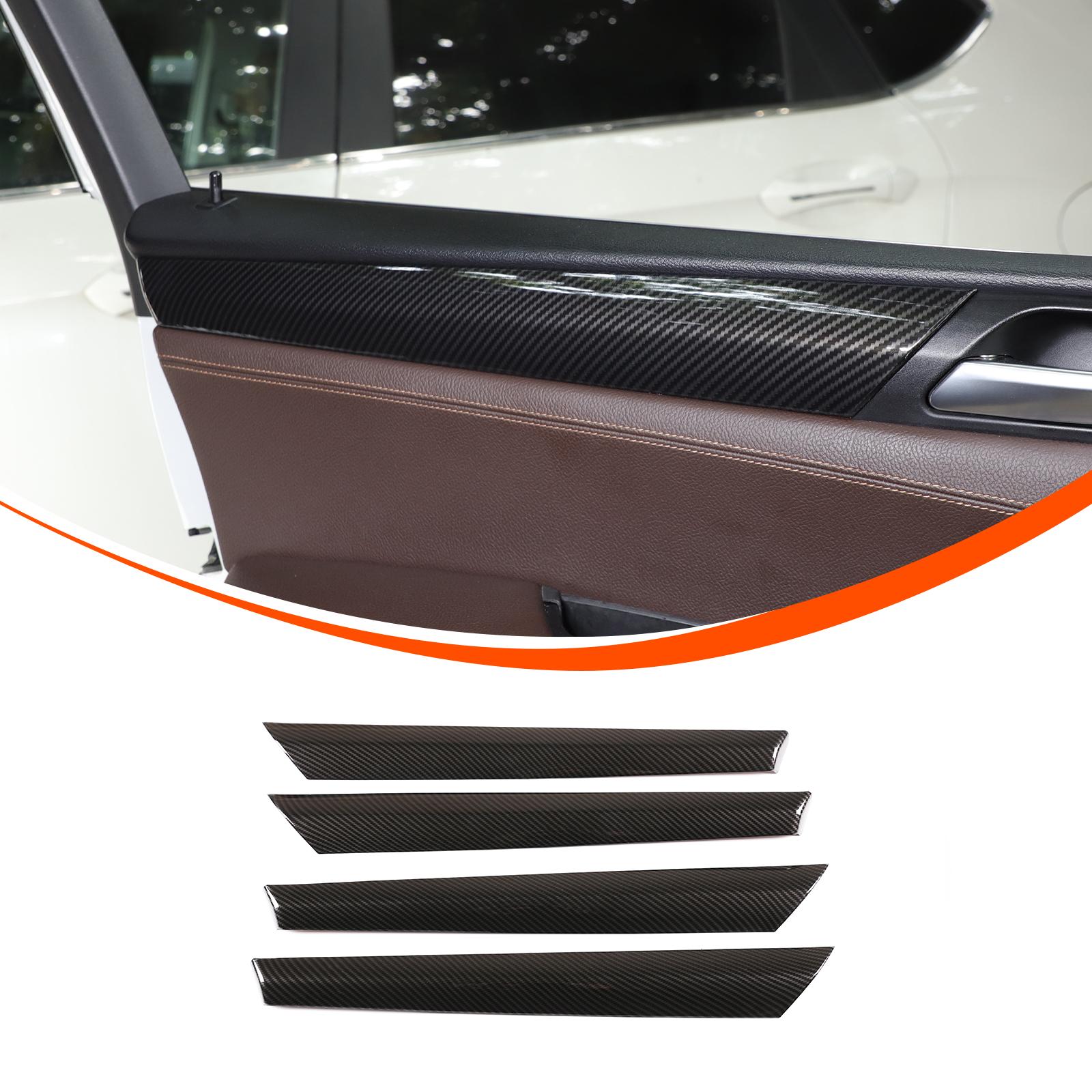 

For BMW X3 F25 X4 F26 2011-2017 Car Inteiror Door Panel Trim Strips Decoration Stickers Accessories ABS Carbon Fiber Grain