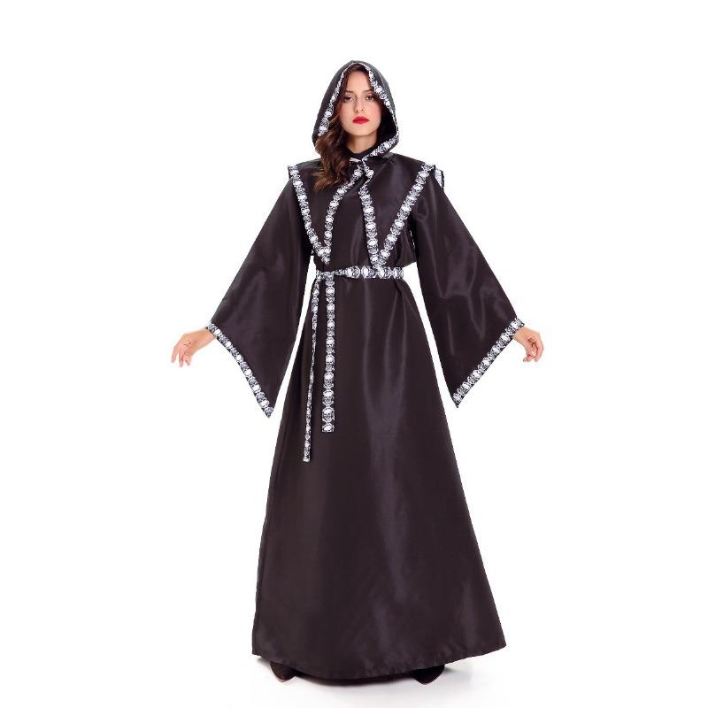 Real Shot Halloween Masquerade Reaper Cape Witch Cape Male Wizard Vampire Costume Adult Witch
