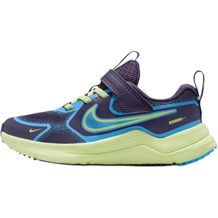 Nike Cosmic Runner Dark Raisin University Blue Kids Sneakers White Light-Liquid-Lime IQ9313-573 28