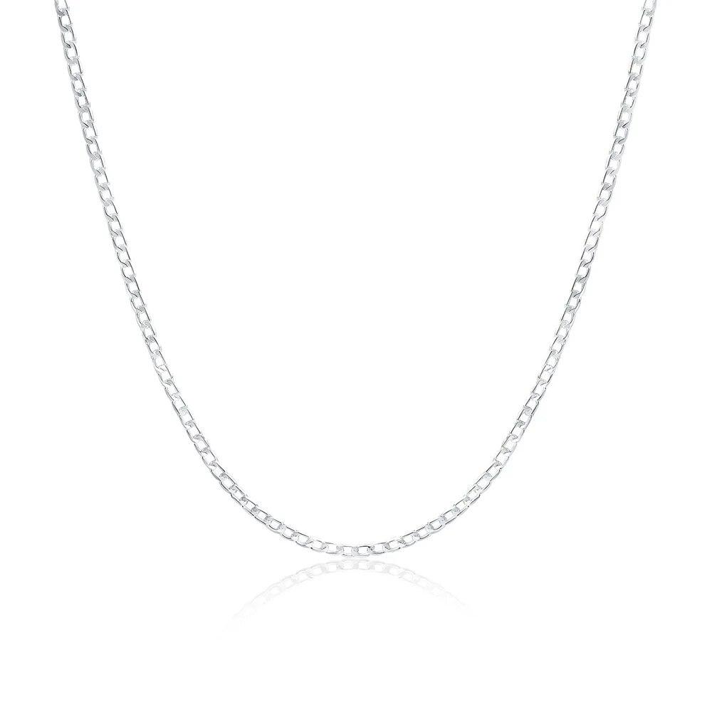 Old English Jewellers Sterlingsilber Doppelbordsteinkette 4 Mm – In 16 Bis 30 Zoll Länge, 925 Silber Aus Italien Silberkette Curb Link Italien