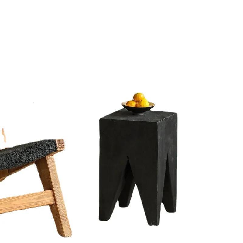 Home Coffee Table Creative Stool Short Simple Solid Wood Stump Homestay Furniture Decoration Wood Furniture Small Coffee Table