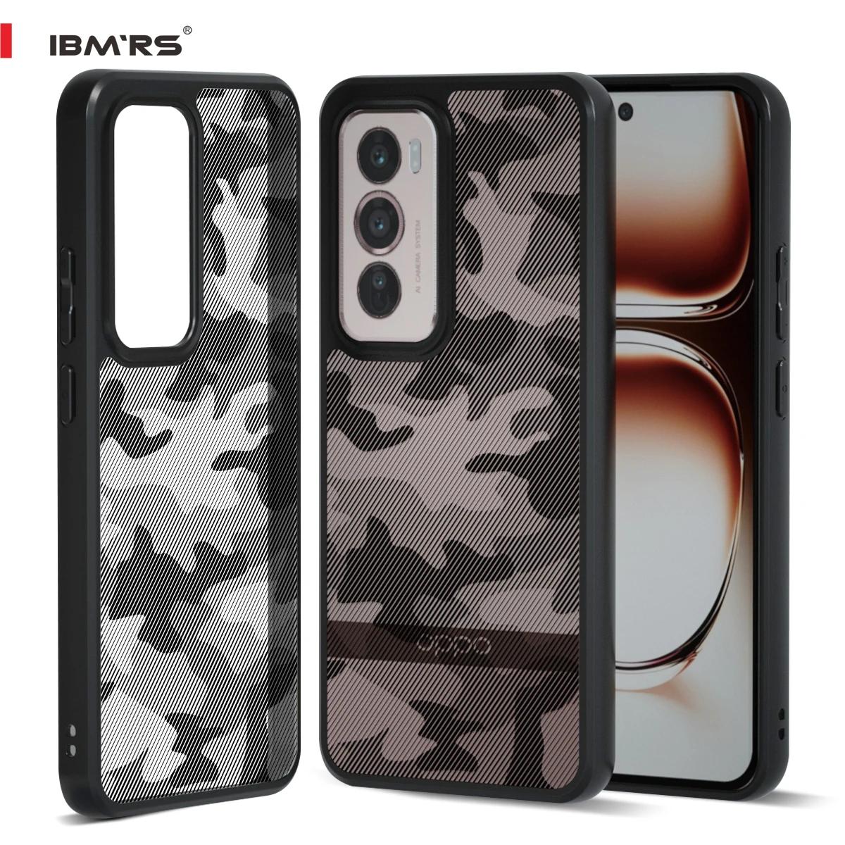 (В комплекте ремешок на запястье)IBMRS Ultra Hybrid Shockptoof с защитой камеры Bump Clear Back Cover Case Совместимо с Oppo Reno12 (ТПУ+ПК | Камуфляж)