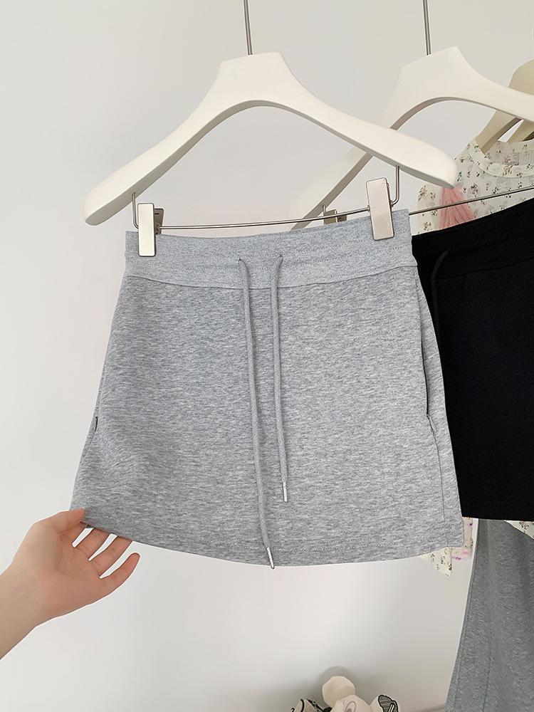 

Korean Style Sexy Hip-Hugging Midi Skirt for Women - Summer Classic Casual Outfit Small серый