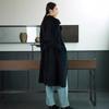 Women's Extra-Long Slim-Fit Over-the-Knee Double-Faced 100% Wool Queen Style Trench Coat for Autumn/Winter