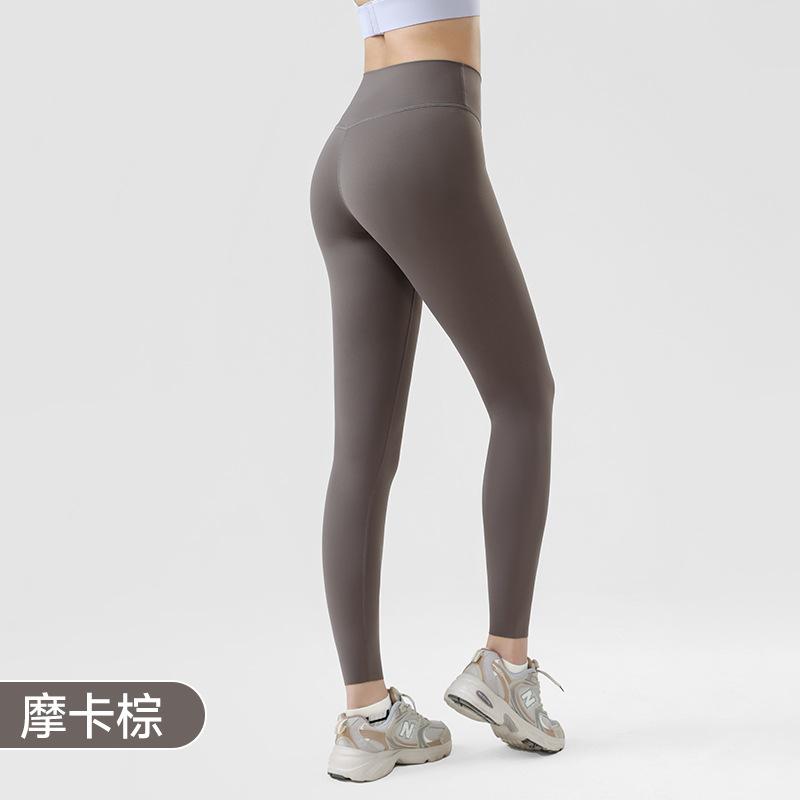 Lycra yoga pants summer nude casual sports fitness pants high waist abdomen no embarrassment line tight yoga clothes women