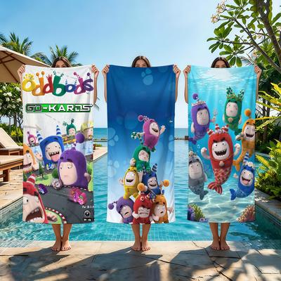 Süßes Handtuch Strandtuch Übergröße Schnell O-Oddbods-S Trockenes Handtuch Cartoon Lustig Saugfähig Weich Schwimm Strandtücher für Männer Frauen