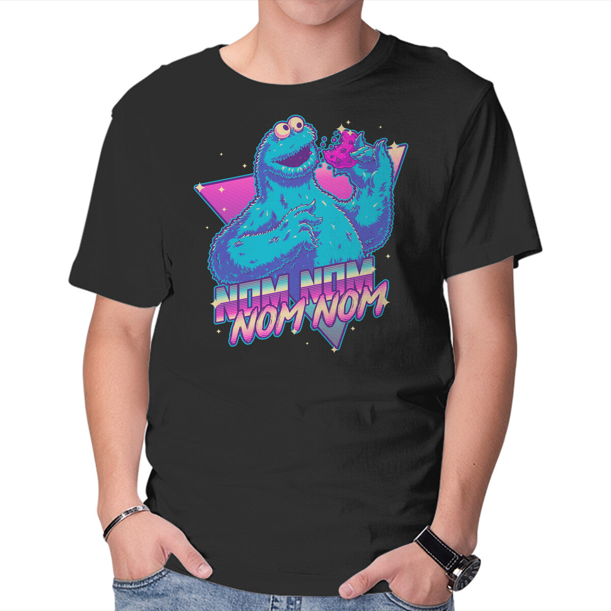 Unisex Crew Neck T-Shirt Cookies Vintage Hungry Graphic Short Sleeve Casual Tee XL
