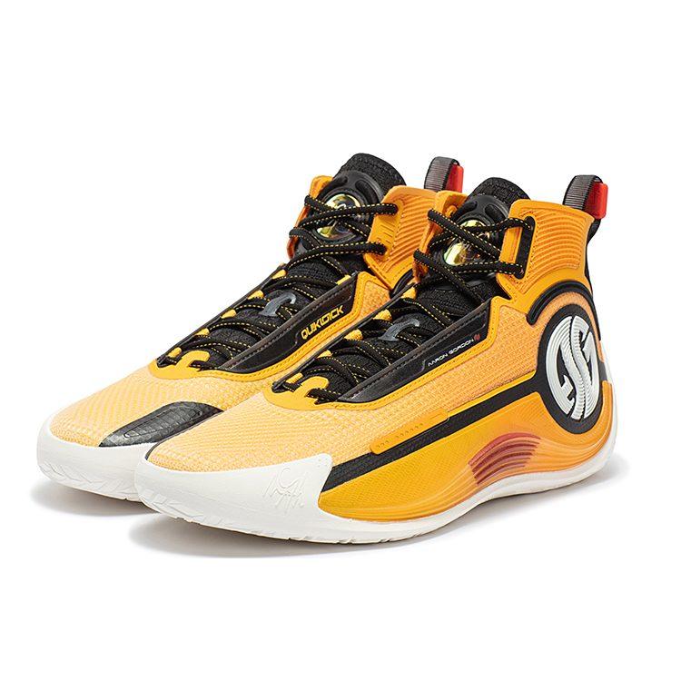 361 AG 4 SOAR BE WATER Cushioning Slip Resistant Abrasion Resistant High Top Basketball Shoes Men's Vintage Yellow 672341104-7