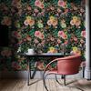 Elegant Green Leaf and Pink Floral Wallpaper Self-adhesive Home Decor Blooming Floral Wall Mural Peony Roses Wallpaper