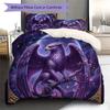 Purplemythicalcreature Pattern Bedding Quilt Set Quilt Cover Pillowcase Home Decoration Birthday Gift (1 * duvet cover + 2 * pillowcase, without core)