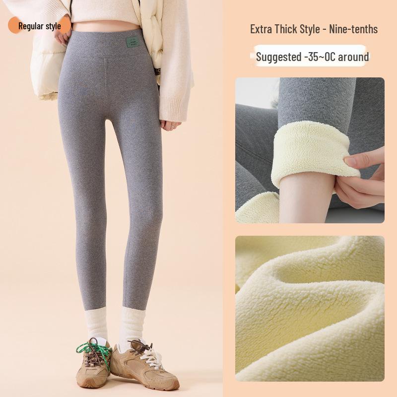2025 New Women s High-Waisted Thick Lambswool Leggings - Winter Stretchy Black Cotton Pants XL (61-70 kg)