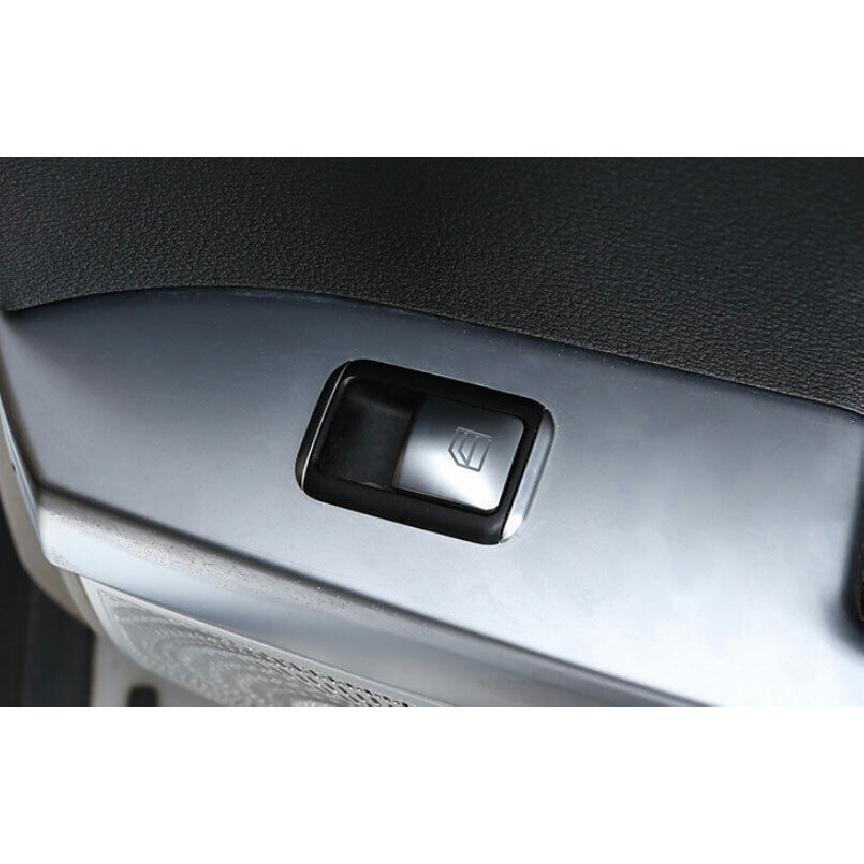Matte Silver Window Switch Button Garnish Sticker 14X For Benz C-Class 2010-2014
