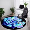 1 Stück Neon-Blumenmuster Stuhlteppich für das Büro, Runder rutschfester strapazierfähiger Teppich in großer Größe für das Büro, Geeignet für das Büro