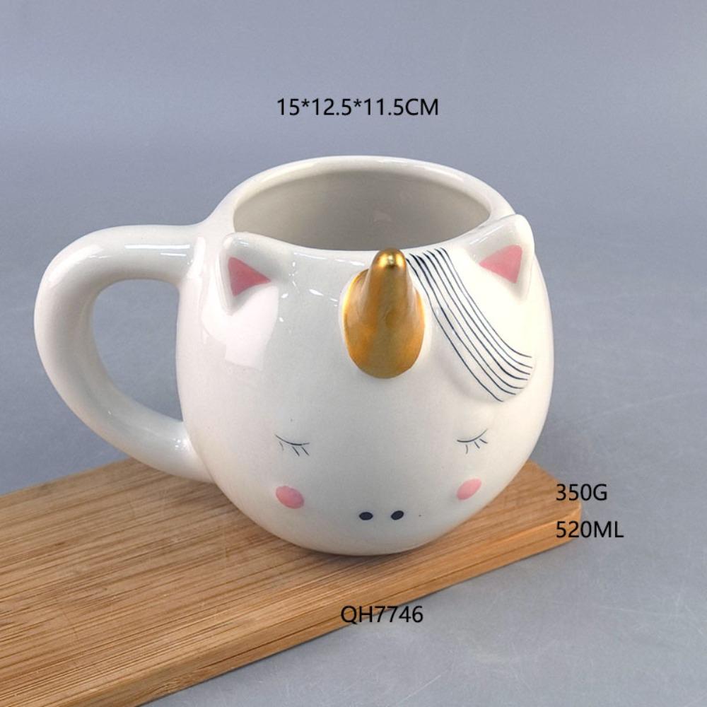 Unicorn ceramic cup milk breakfast cup rainbow horse cartoon office cup home creative mug