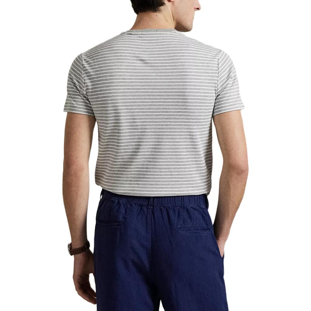 Polo Ralph Lauren Ss26 Cotton Round Neck Embroidered Striped Short Sleeve T-Shirt Men Tops 710961128-005