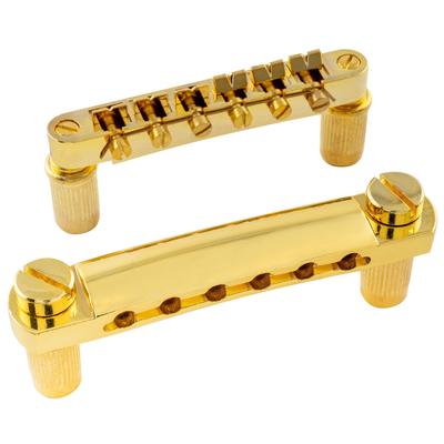 Musiclily Guitar Bridge and Stop Tailpiece Set for Les Paul and SG Electric Gold ABR-1 Tune-O-Matic Guitars,