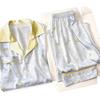Spring And Summer Wind Floral Simulation Silk Pajamas Women'S Short-Sleeved Trousers Can Be Worn Outside Loungewear