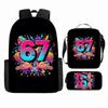 Cartoon Brainrot-Themed Backpack Crossbody Bag Pencil Case School Kids Ages 10-12
