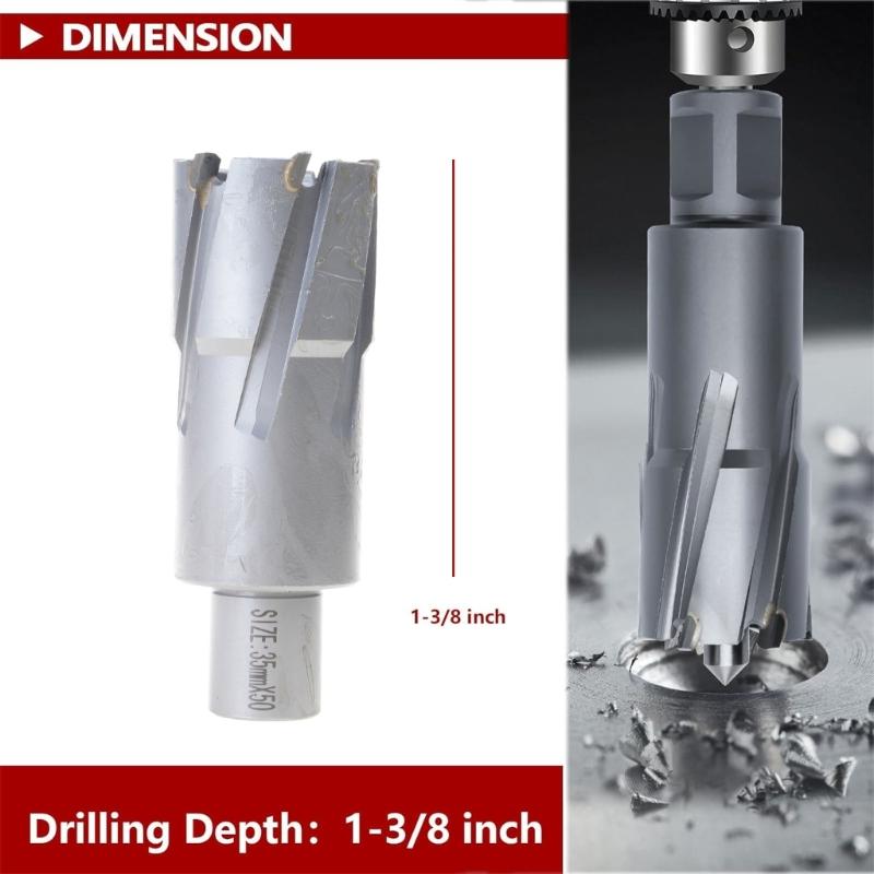 50mmx35mm Drill Bit Weldon Shank Hollow Drill Bit Hole Saw Cutter Annular Hole Cutter For Metal Steel Iron Accessories
