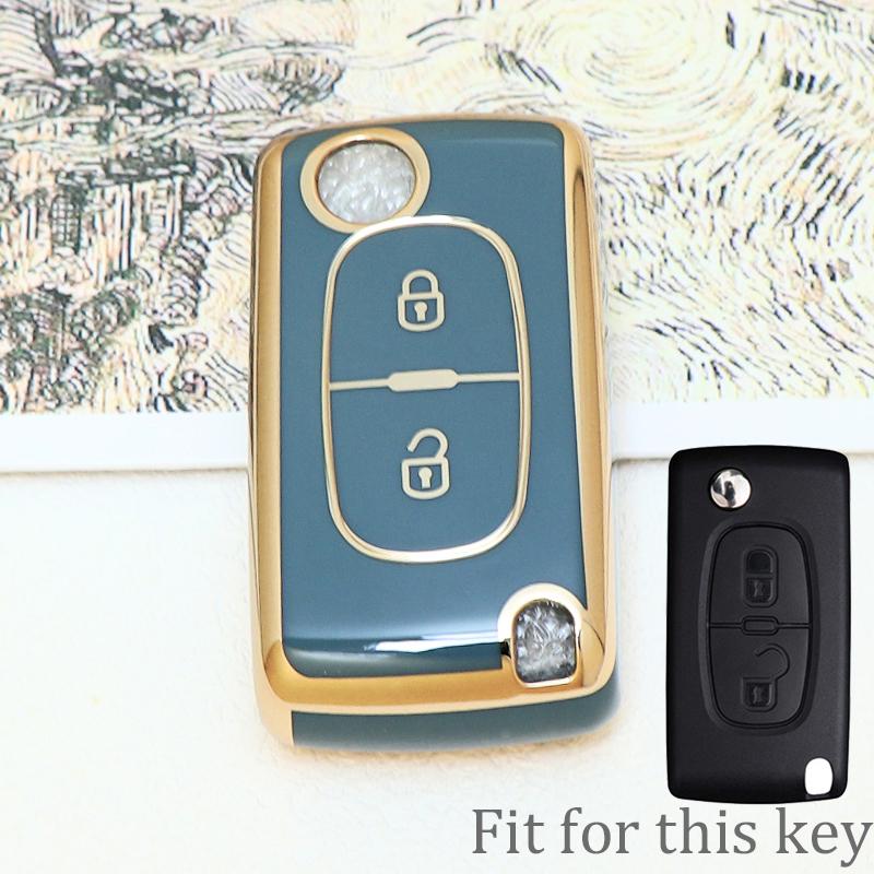 2/3 Button Key Case Cover For Citroen C-Crosser C3 C4 Picasso Berlingo Case For Peugeot Partner Tepee 207 307 308 407 Keychain