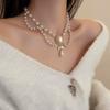 French Vintage Baroque Pearl Necklace Summer Niche Premium Sense Clavicle Chain Light Luxury Versatile Necklace Women