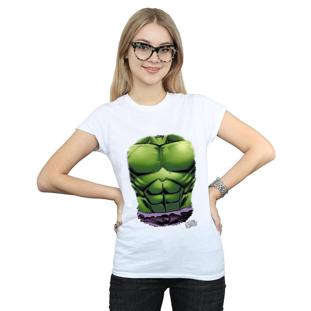 Marvel Womens/Ladies Hulk Chest Burst Cotton T-Shirt