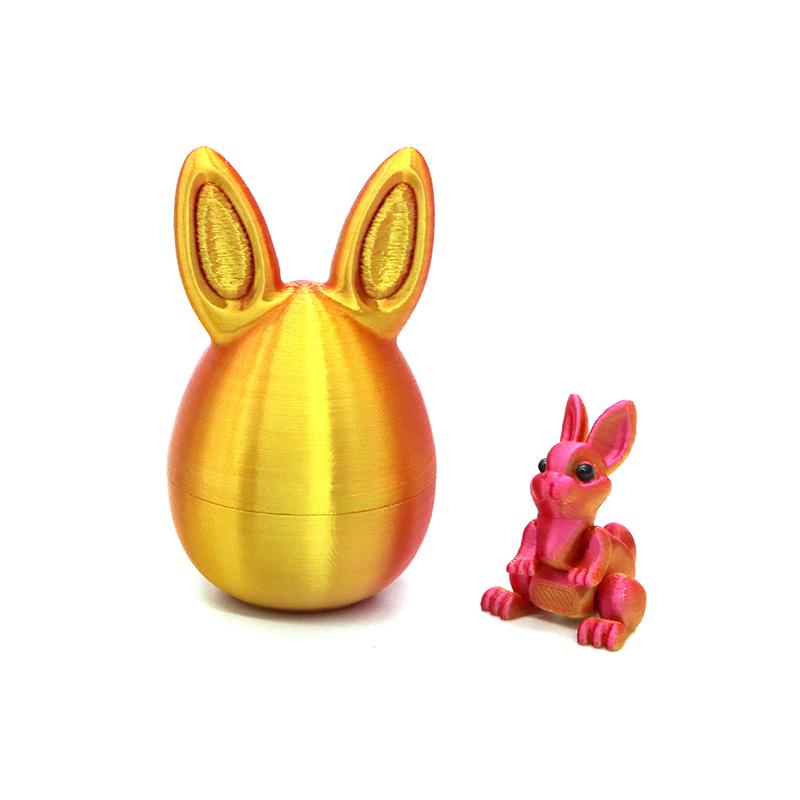 Colorful Rabbit Ear Egg Model 3D Printing Rabbit Egg Creative Easter Desktop Decor Festival Home Decoration Kid New Year Gift
