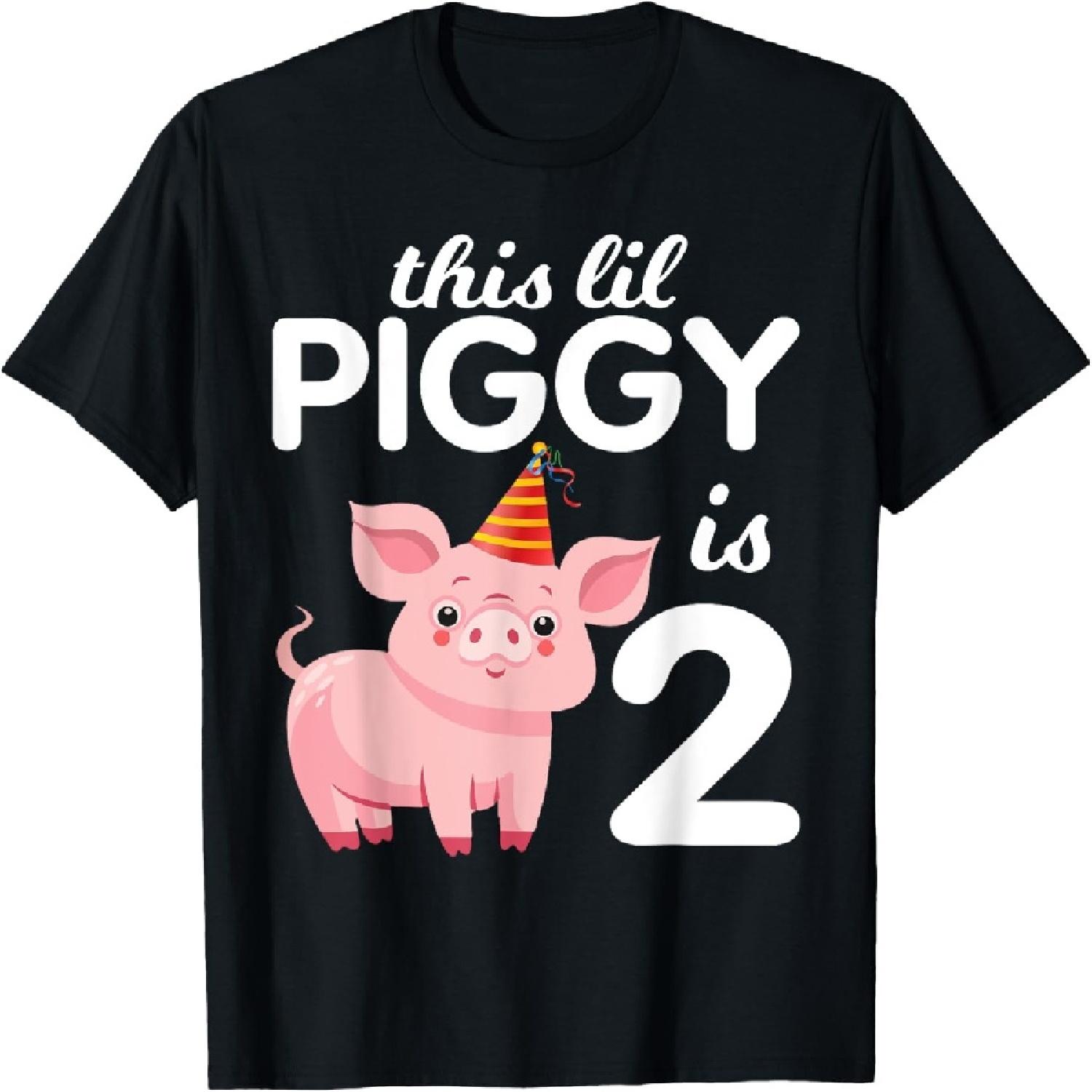 This Lil Piggy Is 2 Years Old Love Cute Fun Tshirt Children T-Shirt S