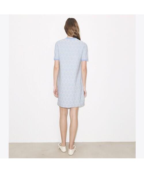 Tolibeochi Viscose Crewneck Dress - Vanilla / Blue
