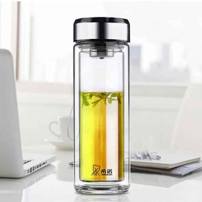 Hinuo Double-Layer Glass Tea Tumbler with Infuser