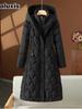 New Slim Fit Long Down Coat Winter Fashion Women's Puffer Cotton Jacket
