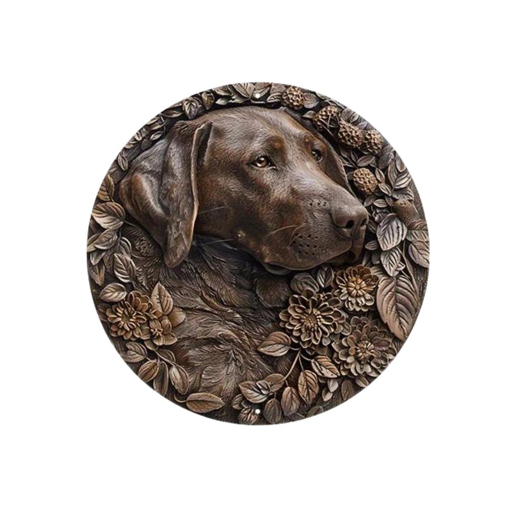 Round Metal Tin Sign Art Painting Wreath Decorative Plates Entrance Decor Gift Mask Theme For Bar Cafe Club Home Room Wall Decor