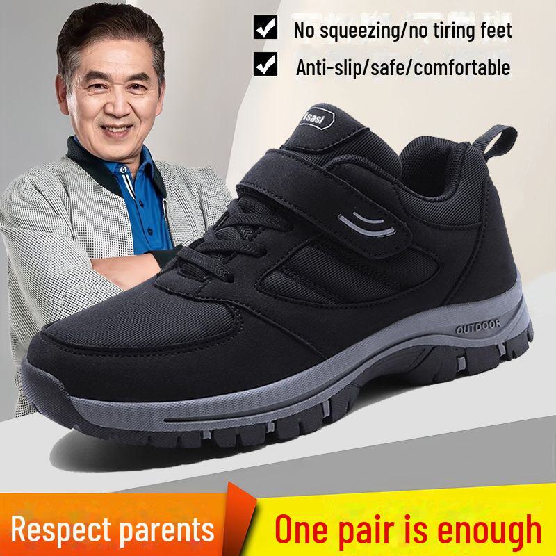 

Мужские прогулочные туфли из натуральной кожи для людей среднего и пожилого возраста, весна/осень 2023 г., новые туфли для пап, дышащая спортивная повседневная обувь с мягкой подошвой. 40 синий