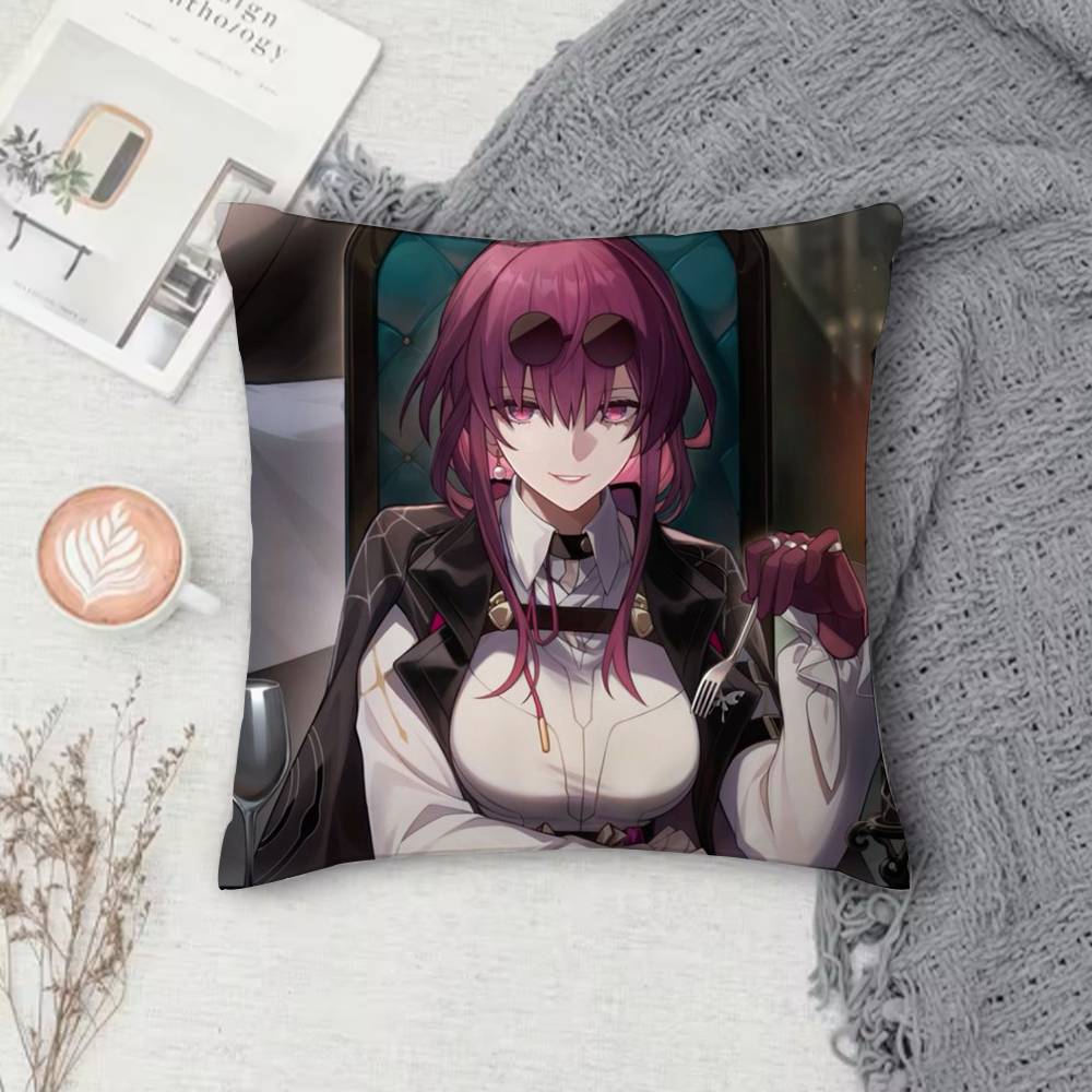 Honkai Series Anime Game Doublesided Printed Square Pillow Cover Decorative Cushion Cover for Sofa Bedroom Bedside