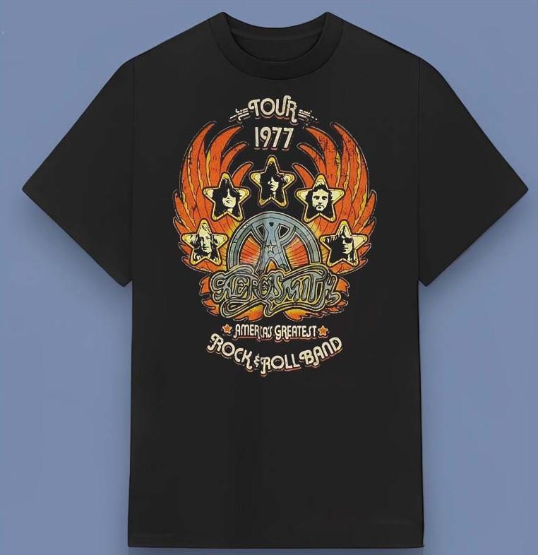 Aerosmith Tour 1977 Rock Roll Band T-Shirt M