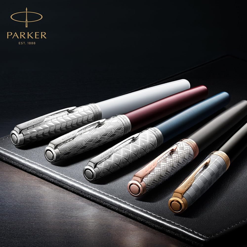 PARKER Parker Fountain Pen Sonnet Premium Metal & Black GT Fine 18K Gold Nib In Gift Box, Regular...