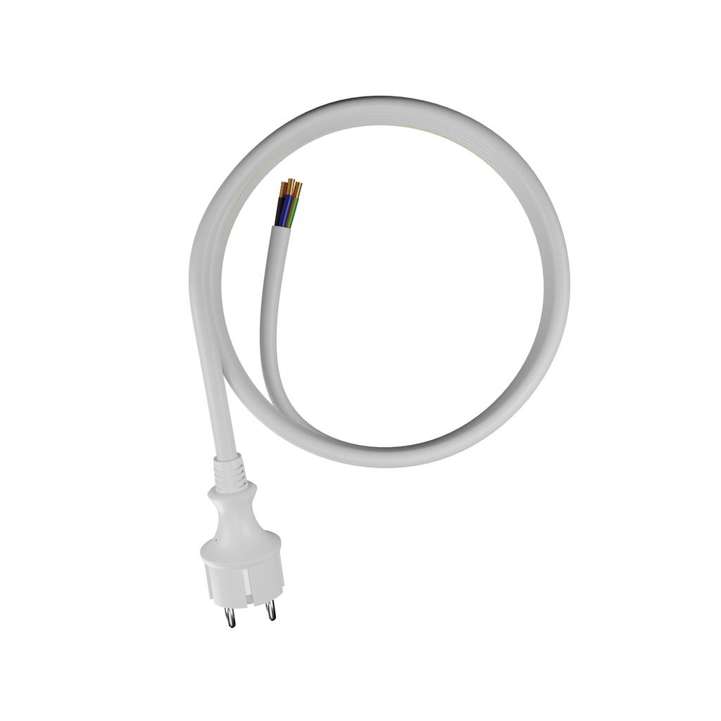 Przewód Przyłączeniowy Z Wtyczką Prostą 4M 3X2,5Mm2 Biały Ip44 16A