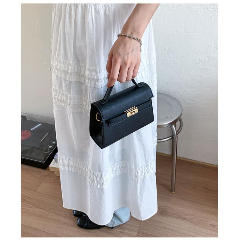 Simple Kelly Style Handbag for Women Faux Leather Crossbody Shoulder Square Bag