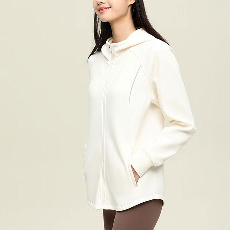 Anta Plain Hooded Windbreaker Outdoor Sports Jacket Women Jacket Vanilla Cream 962415701-2