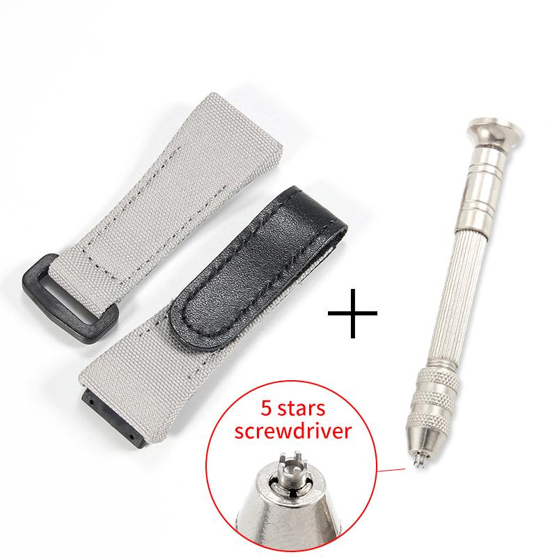For Richard Mille Nylon Canvas 25mm 4 Stars Screwdriver Anti-Allergy Watchbands RM50 53 Series Replace Convenient Watch Strap