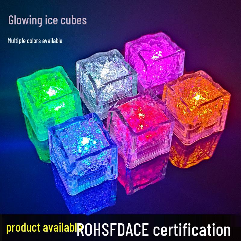 LED Seven-Color Flashing Ice Cubes: Light-Up Toys for Bars & Parties