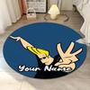 Custom Name Johnny Bravo Printed Round Rug Carpet Chair Rug Area Rug Entryway Doormats,for Office Chair Living Room Bedroom Kitchen Room.