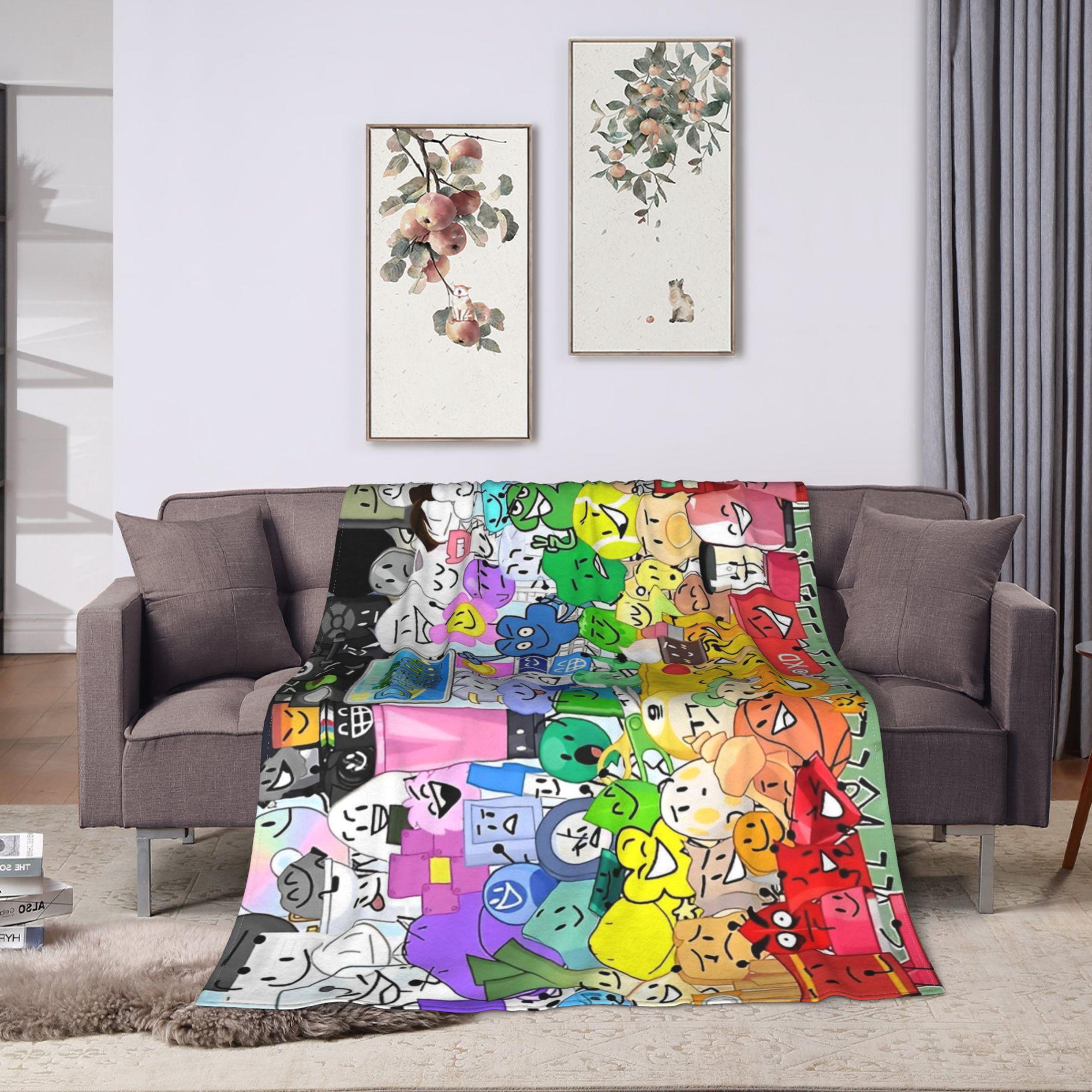 

BFDI Inanimate Insanity Blankets Fleece Summer Portable Warm Throw Blankets for Sofa Office Bedding Throws 75x90cm