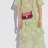 Coach Hutton Series Fashion Trend Color Block Leather Shoulder Crossbody Bag Women Bags Red Pink 889-B4CAH