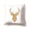 Nordic Ins Golden Christmas Elk Polyester Pillow Cover